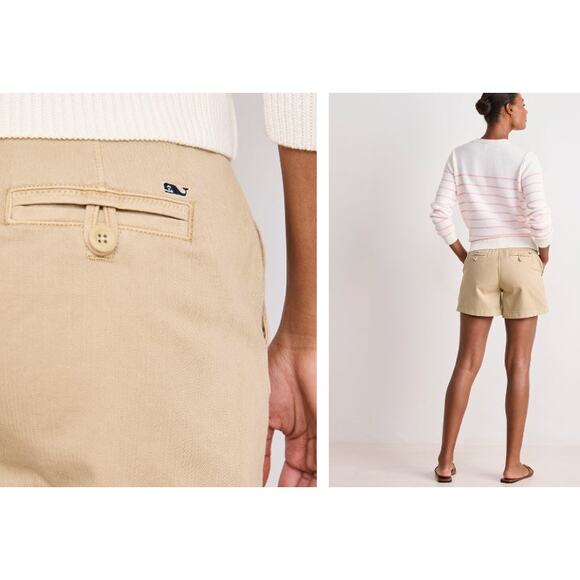 Vineyard Vines 5" Herringbone Every Day Shorts Sand Shorts Women Sz 8 - Picture 4 of 11